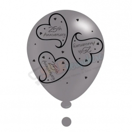 Kaleidoscope Latex Balloons 25th Anniversary  10" For Air or Helium Pack of 8