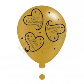 Kaleidoscope Latex Balloons 50th Golden Anniversary  10" For Air or Helium Pack of 8