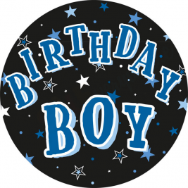 Large Badge "Birthday Boy Party Badge", 15cm