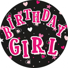 Large Badge "Birthday Girl Party Badge", 15cm