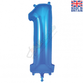Number 1, Blue Foil Balloon 34" | 87cm, Hanging