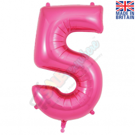 Number 5, Pink Foil Balloon 34" | 87cm, Hanging