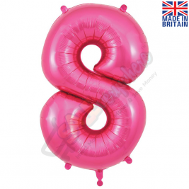 Number 8, Pink Foil Balloon 34" | 87cm, Hanging