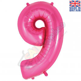 Number 9, Pink Foil Balloon 34" | 87cm, Hanging