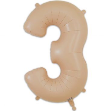 Oaktree UK Number 3, Rainbow Foil Balloon 34" | 87cm, Hanging