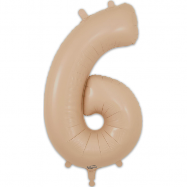 Oaktree UK Number 6, Rainbow Foil Balloon 34" | 87cm, Hanging