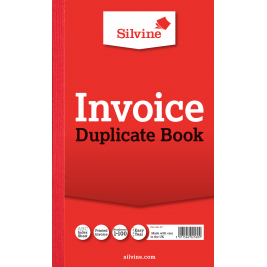Silvine Duplicate Invoice Book with Carbon 210mm x 127mm, 1-100