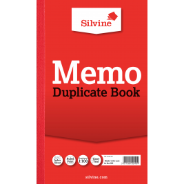 Silvine Duplicate Memo Book with Carbon 210mm x 127mm, 1-100
