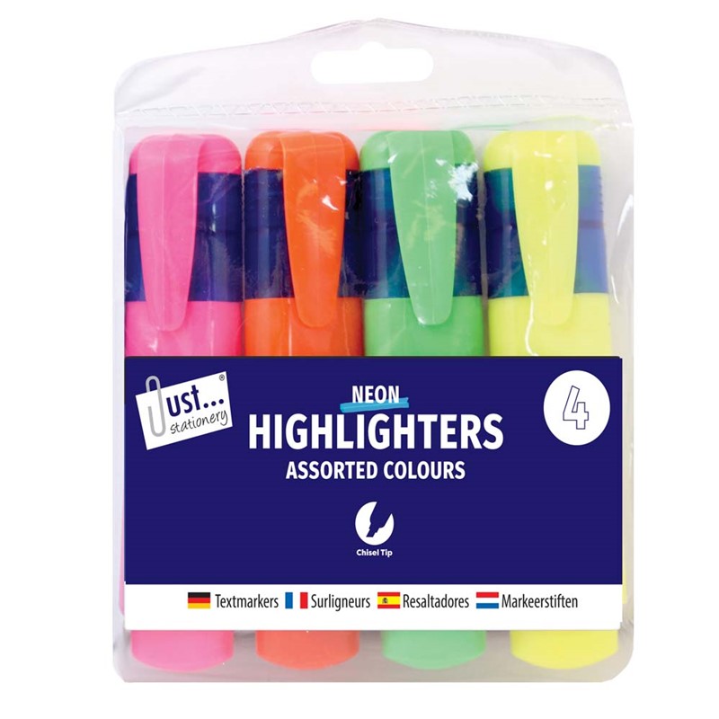 JS Chunky Highlighters Asst Colour, Pack of 4