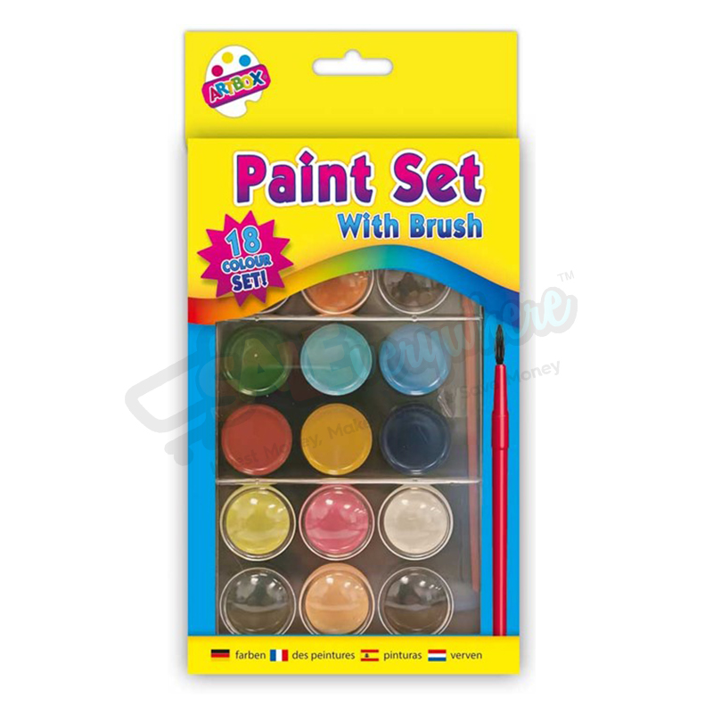 Art Box Water Colour Paint Set With Brush Pack of 18