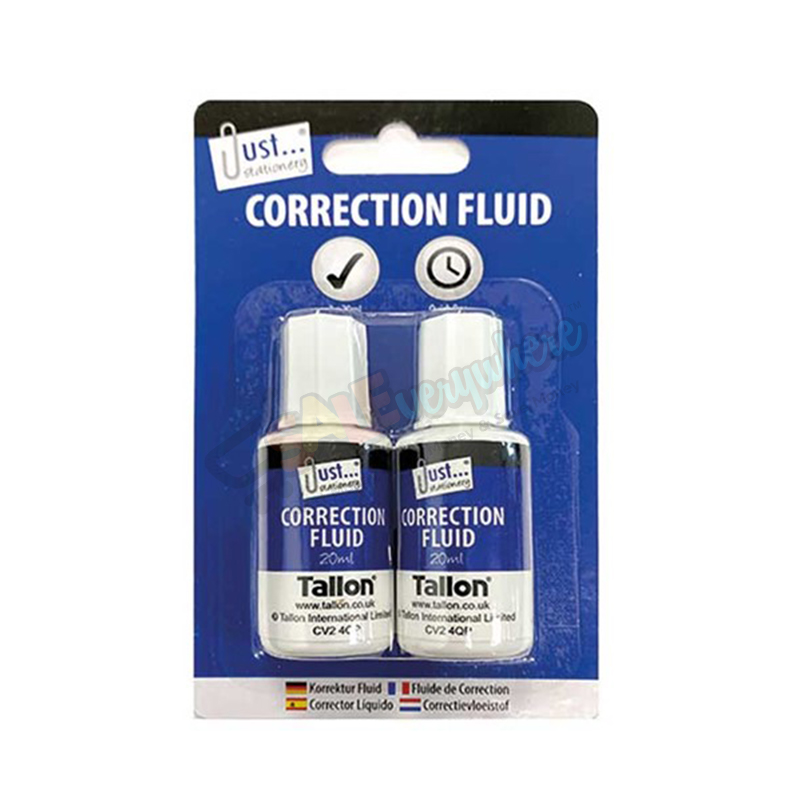 JS Correction Fluid Bottle 20ml, Pack of 2
