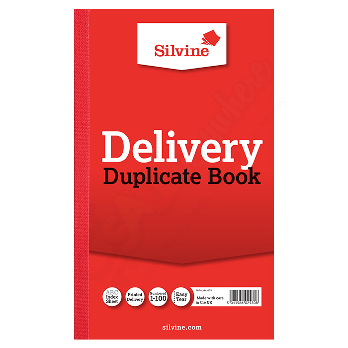 Silvine Duplicate Delivery Book with Carbon 210mm x 127mm, 1-100