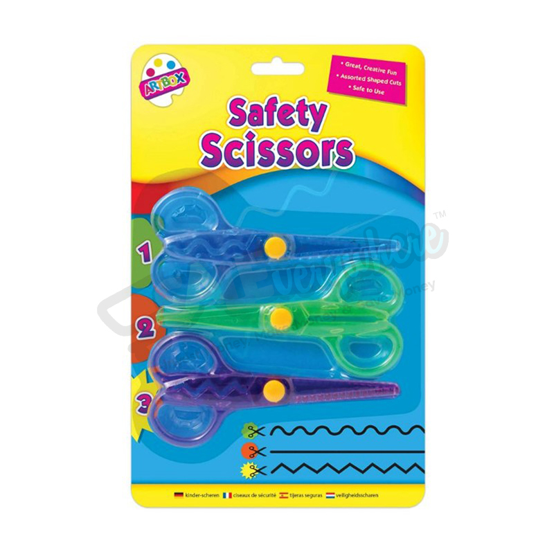 Art Box Creative Kids Scissors Assorted Colours, Pack of 3