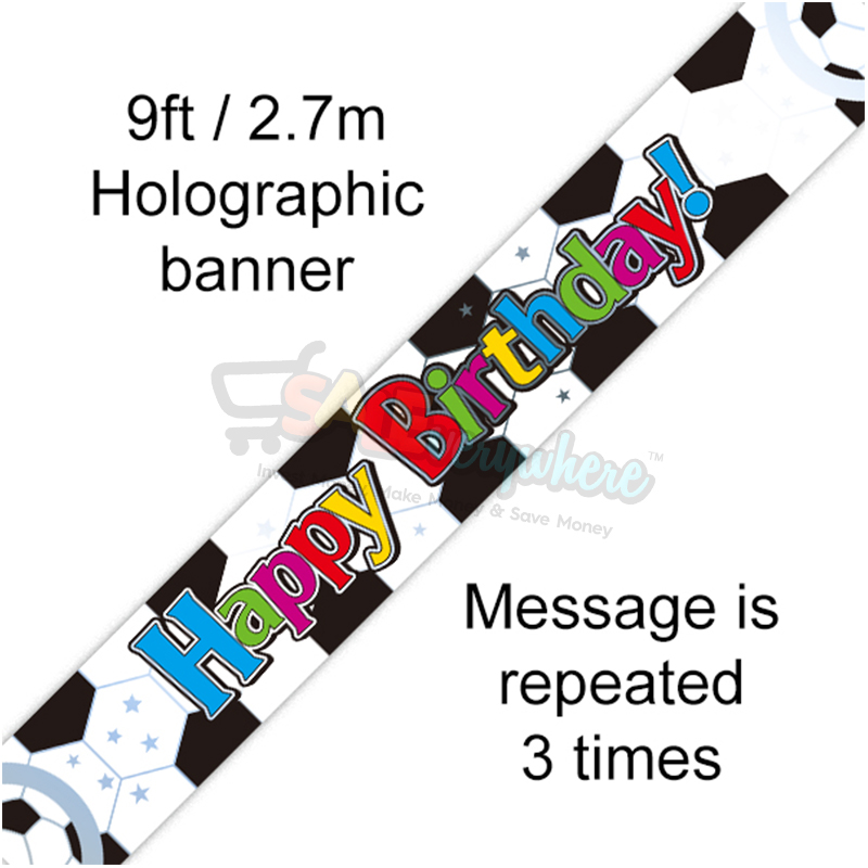 Happy Birthday Football Foil Banner