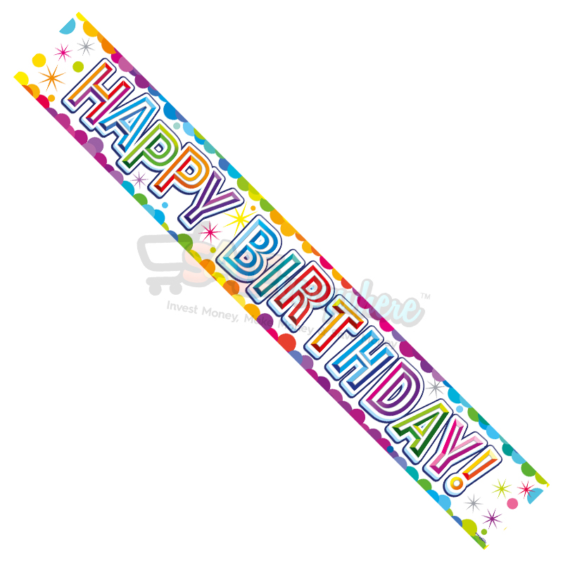 Happy Birthday Colourful Confetti Foil Banner