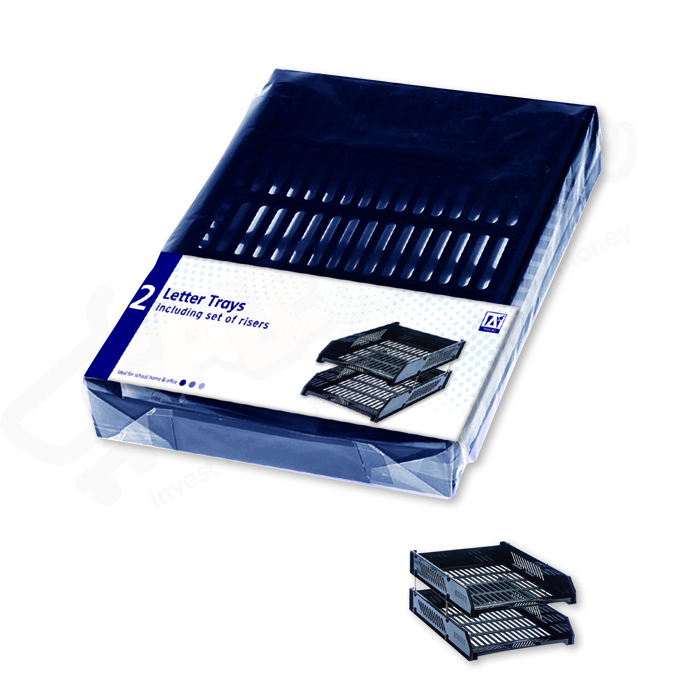 A* Letter Tray 2 with 1 Set of Risers Asst Colours
