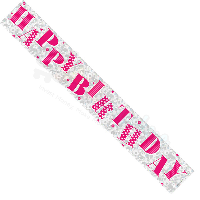 Kaleidoscope Happy Birthday Female  Foil Banner