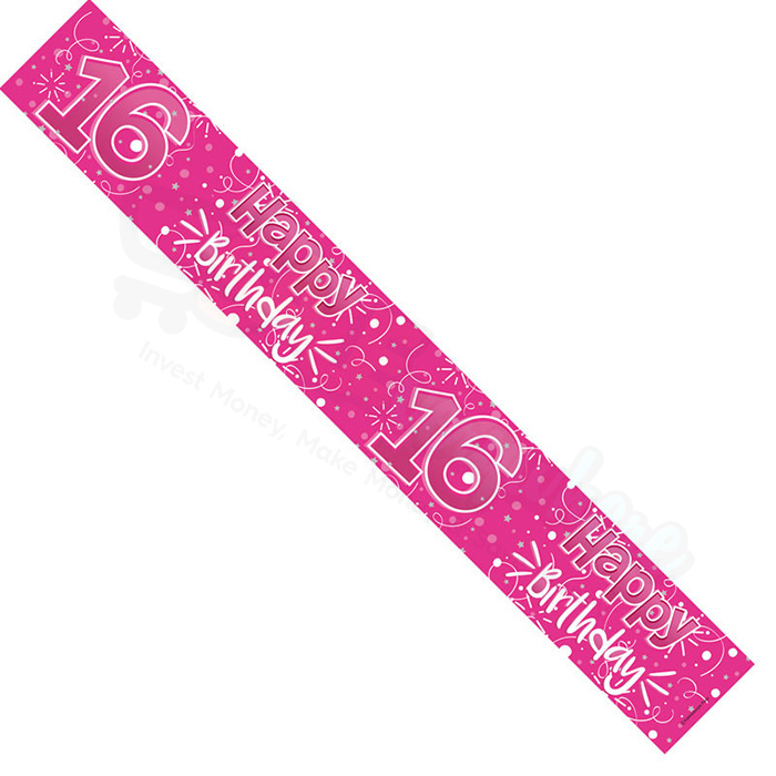 Kaleidoscope Female 16th Birthday Foil  Banner
