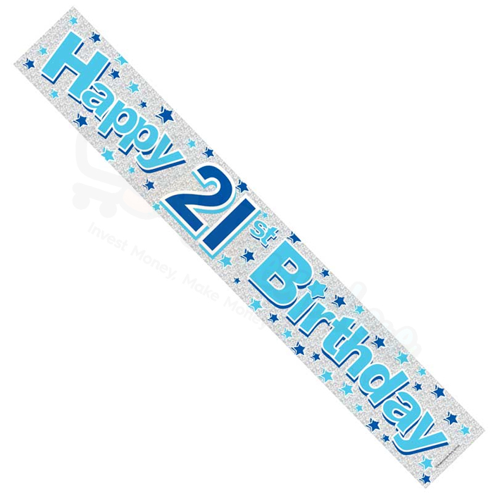 Kaleidoscope Male 21st Birthday Foil  Banner