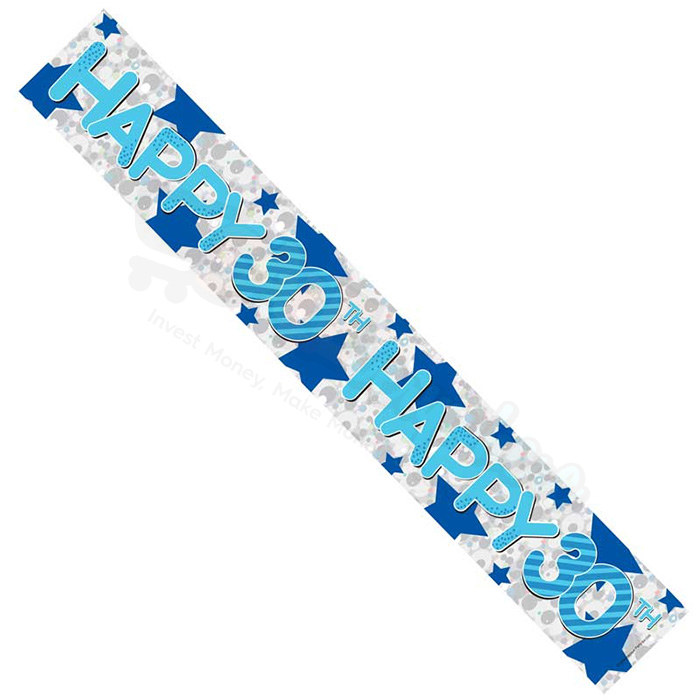 Kaleidoscope Male 30th Birthday Foil  Banner