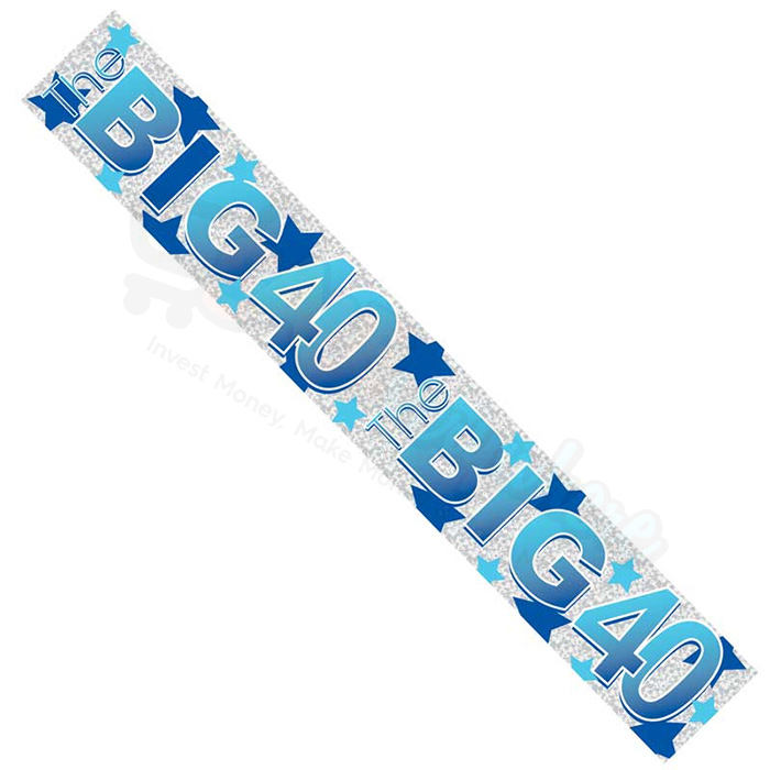Kaleidoscope Male 40th Birthday Foil  Banner