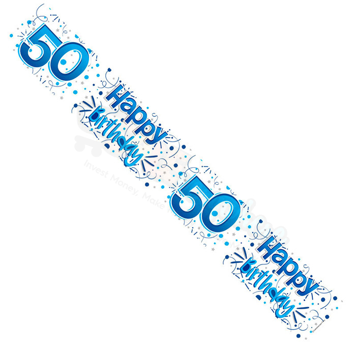 Kaleidoscope Male 50th Birthday Foil  Banner