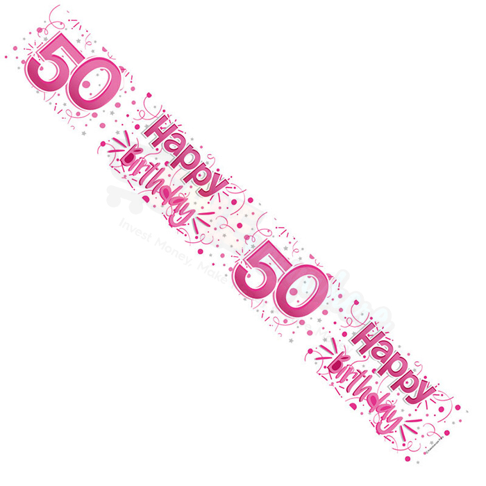 Kaleidoscope Female 50th Birthday Foil  Banner