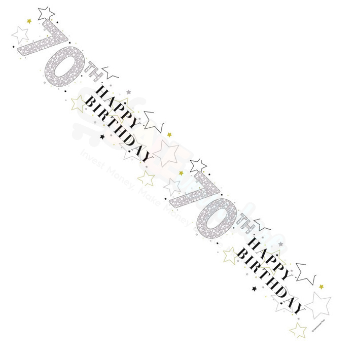 Kaleidoscope Unisex 70th Birthday Foil  Banner