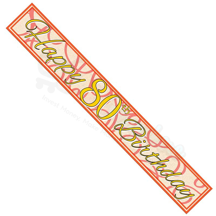 Kaleidoscope Unisex 80th Birthday Foil  Banner