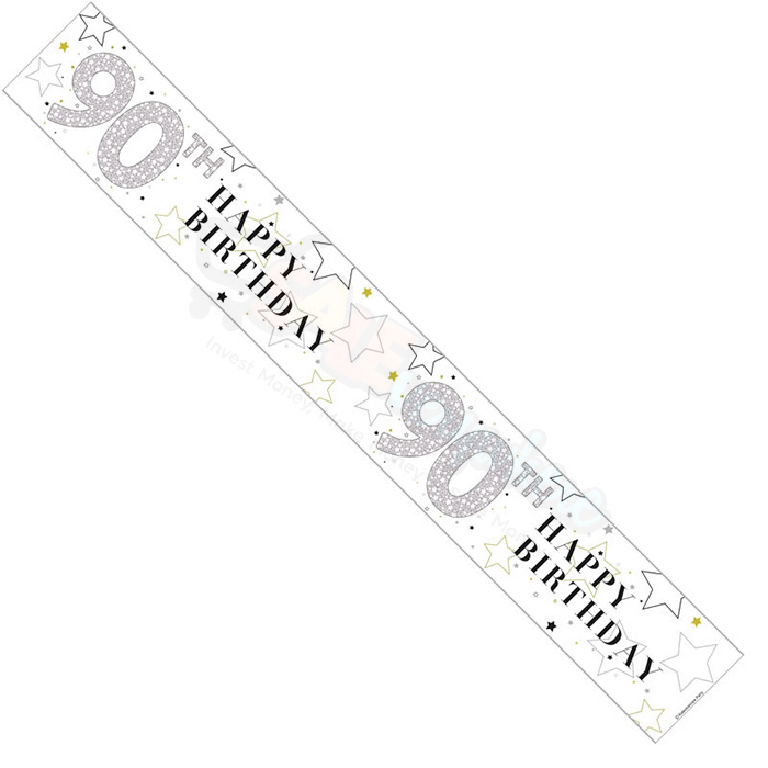 Kaleidoscope Unisex 90th Birthday Foil  Banner