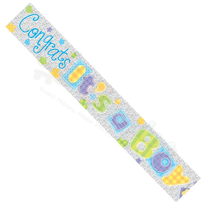Kaleidoscope Its a Boy Foil  Banner