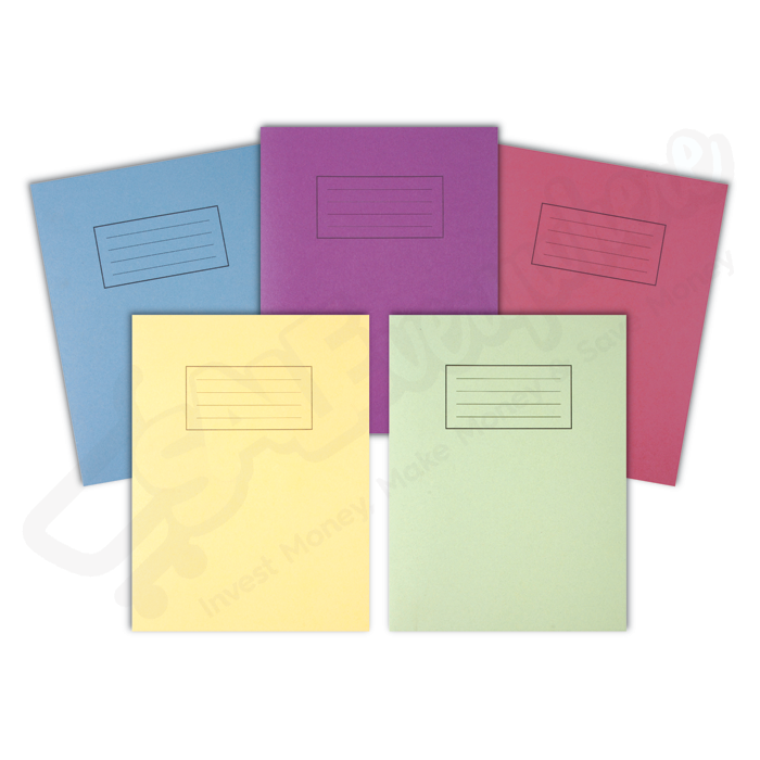 Silvine Exercise Book Lined with Margin Asst Colours 229mm x 178mm, 80 Pages