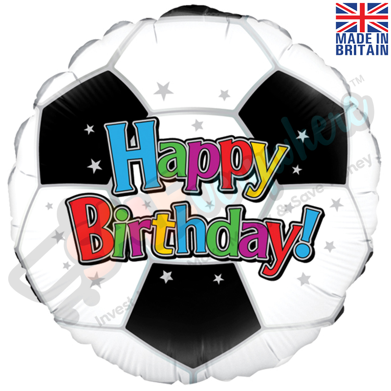 Football Happy Birthday 18" | 46cm Helium Foil Balloon