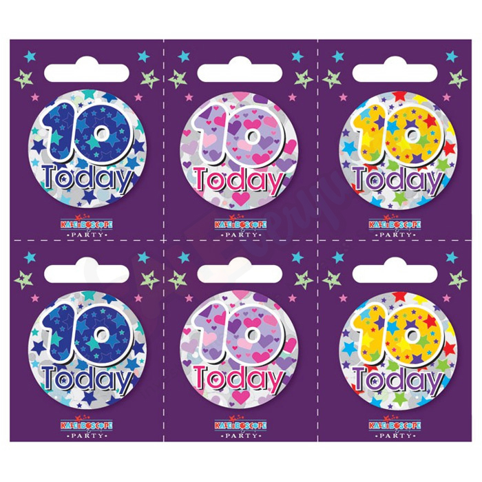 Kaleidoscope Age 10 Small Badges Pack of 6