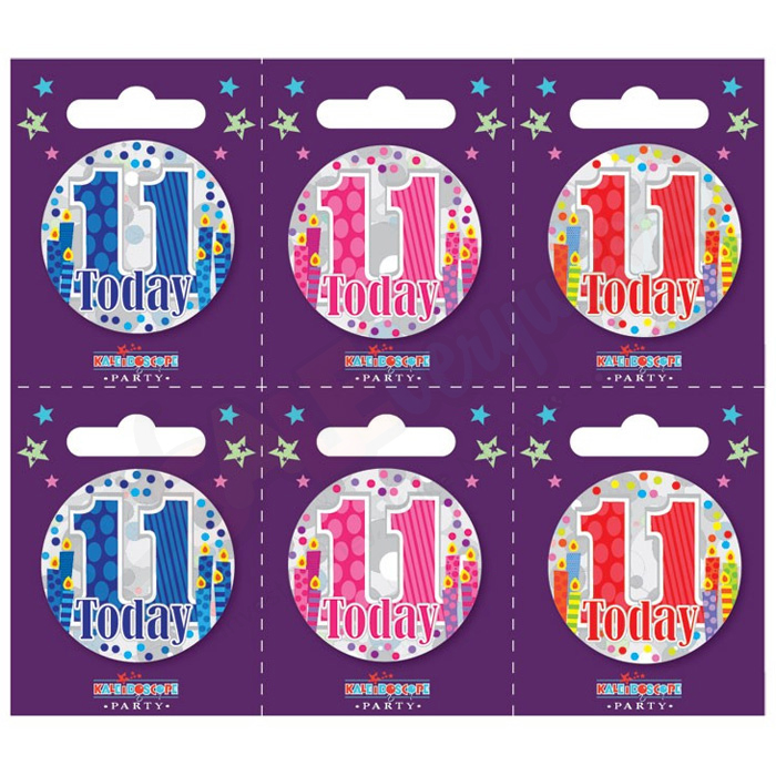 Kaleidoscope Age 11 Small Badges Pack of 6