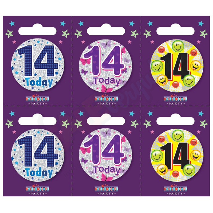 Kaleidoscope Age 14 Small Badges Pack of 6
