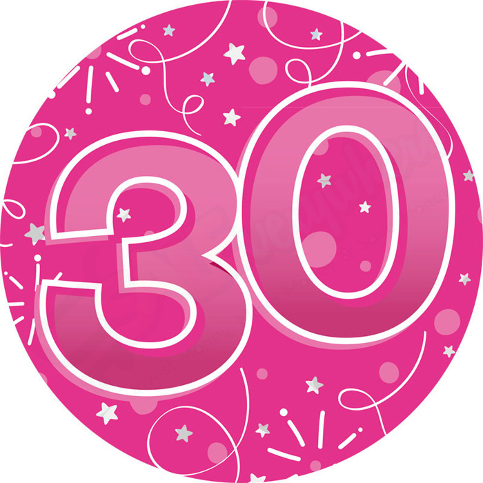 Kaleidoscope Age 30 Female Large Badge 15cm