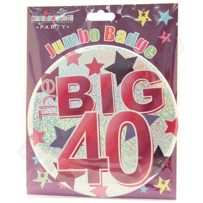 Kaleidoscope Age 40 Female Large Badge 15cm