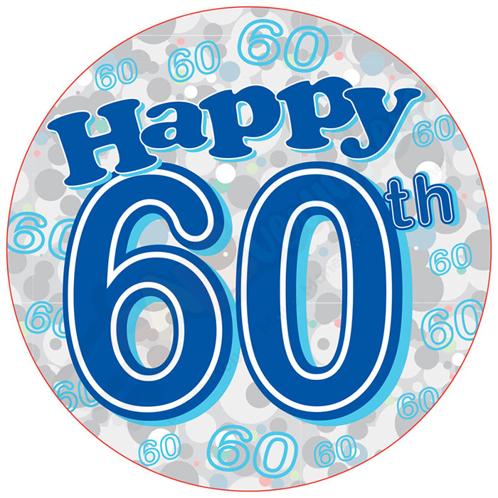 Kaleidoscope Age 60 Male Large Badge 15cm