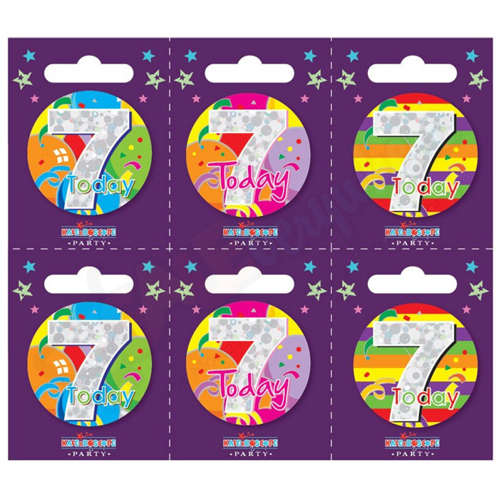 Kaleidoscope Age 7 Small Badges Pack of 6