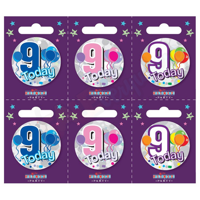 Kaleidoscope Age 9 Small Badges Pack of 6