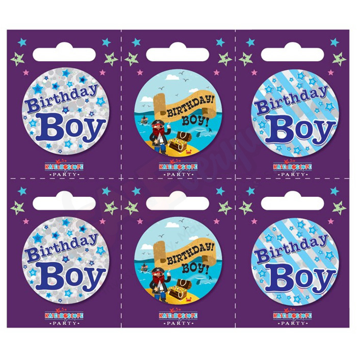 Kaleidoscope Birthday Boy Small Badges Pack of 6