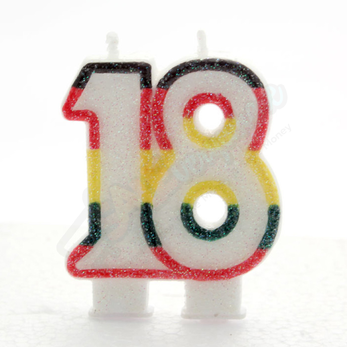 Kaleidoscope Birthday Candle Number 18
