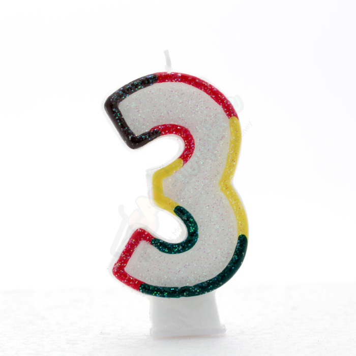 Kaleidoscope Birthday Candle Number 3