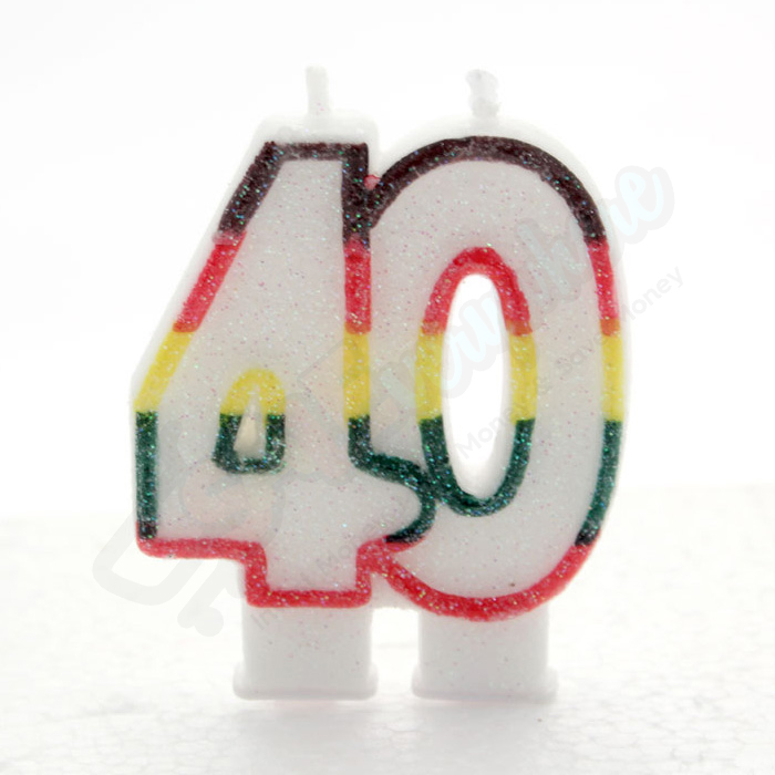Kaleidoscope Birthday Candle Number 40