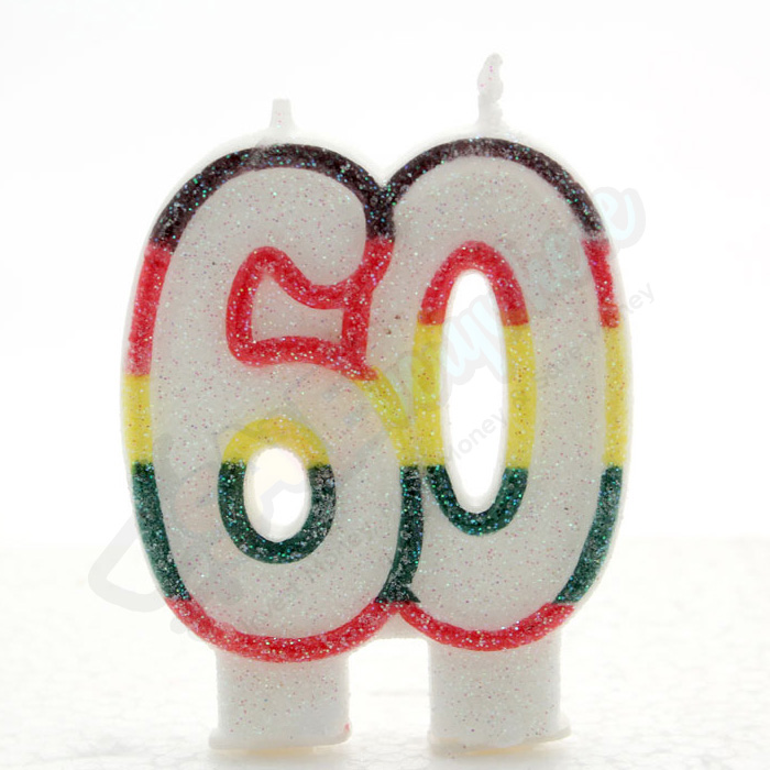 Kaleidoscope Birthday Candle Number 60