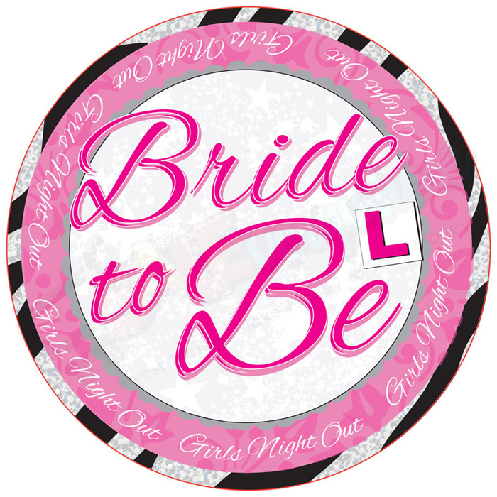 Kaleidoscope Bride to Be Large Badge 15cm