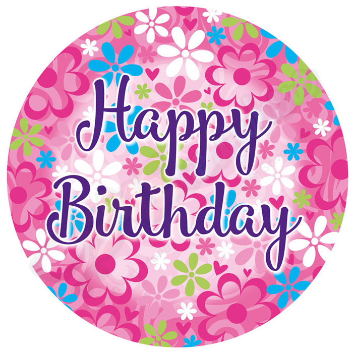 Kaleidoscope Female Birthday Party Large Badge 15cm