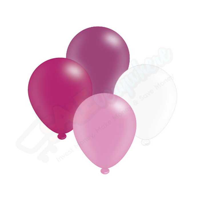 Kaleidoscope Latex Balloons Pink Mix  10" For Air or Helium Pack of 8