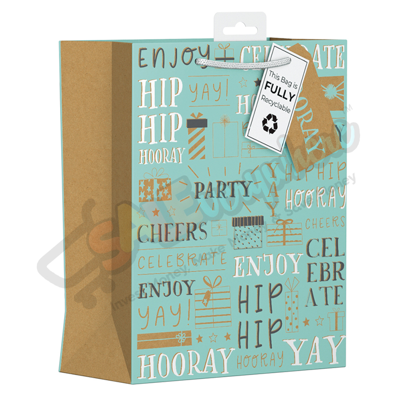 Kraft Text Medium Bag